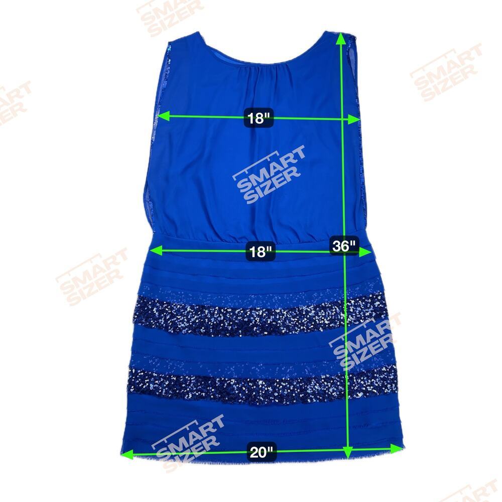 Aidan Mattox Royal Blue Tiered Sequined Blouson Cocktail Party Dress Size 12 - Picture 7 of 16